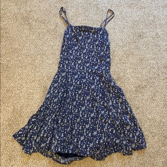 Blue Floral Backless Dress - Picture 3 of 6